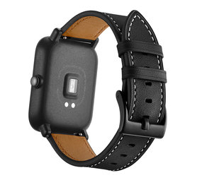 Strap-it Bracelet cuir Xiaomi Mi Watch Lite bracelet (noir)