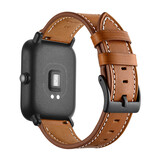 Strap-it Bracelet cuir Xiaomi Mi Watch Lite bracelet (marron)