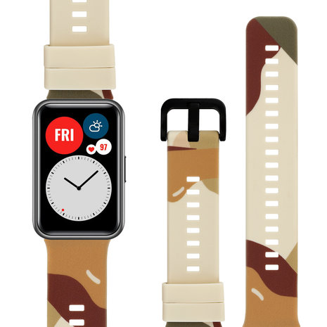 Strap-it Strap-It Bracelet camouflage Huawei Watch Fit (marron/ vert)
