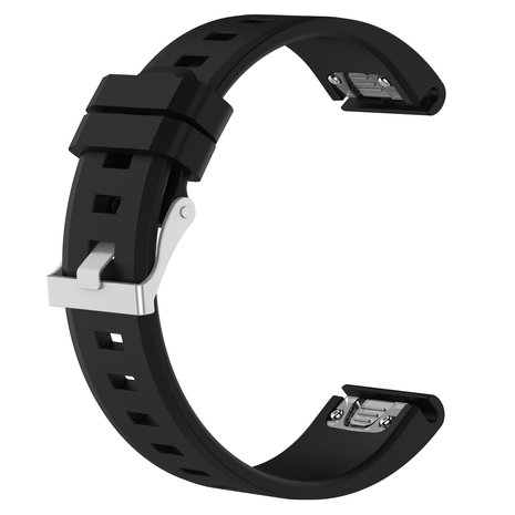 Strap-it Strap-It Bracelet silicone brillant Garmin Fenix 5/6 (noir)