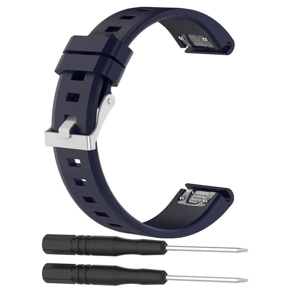 Strap-it Strap-It Bracelet silicone brillant Garmin Fenix 5/6 (bleu foncé)