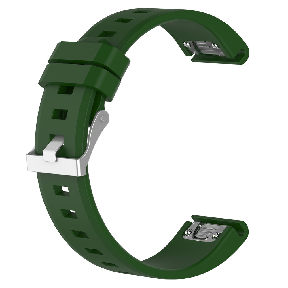 Strap-it Strap-It Bracelet silicone brillant Garmin Fenix 5/6 (vert armée)