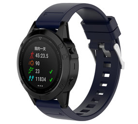 Strap-it Bracelet silicone brillant Garmin Fenix 5x/6x (bleu foncé)