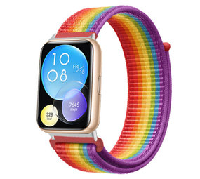 Strap-it Bracelet nylon Huawei Watch Fit 2 (arc -en-ciel)