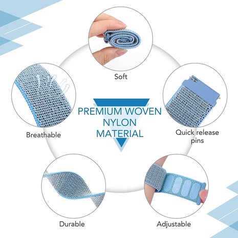 Strap-it Strap-It Bracelet nylon Huawei Watch GT Runner (bleu)