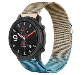 Strap-it Bracelet Milanais Xiaomi Amazfit GTR (bleu/or)