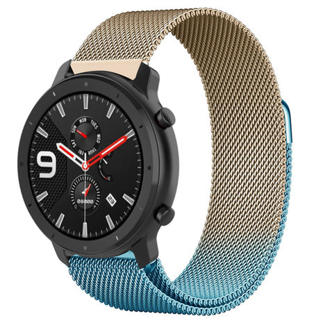 Strap-it Strap-it Bracelet Milanais Xiaomi Amazfit GTR (bleu/or)