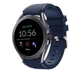 Strap-it Bracelet silicone Fossil Gen 5e 44mm (bleu foncé)