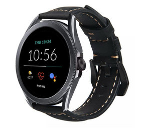 Strap-it Bracelet cuir Fossil Gen 5e 44mm (noir)