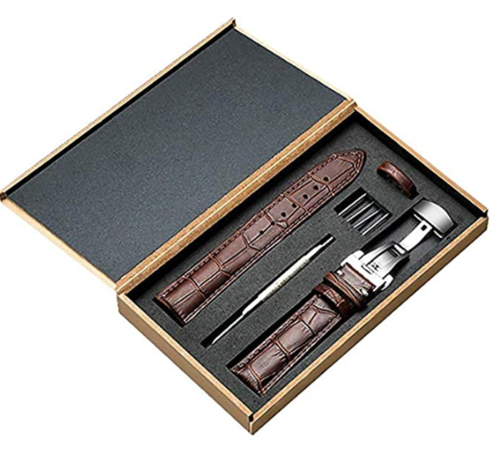 Strap-it Strap-it Bracelet cuir luxe Fossil Gen 5e 44mm (marron foncé)