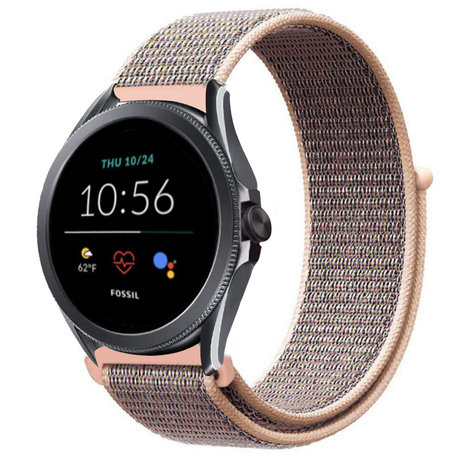 Strap-it Strap-it Bracelet nylon Fossil Gen 5e 44mm (sable rose)