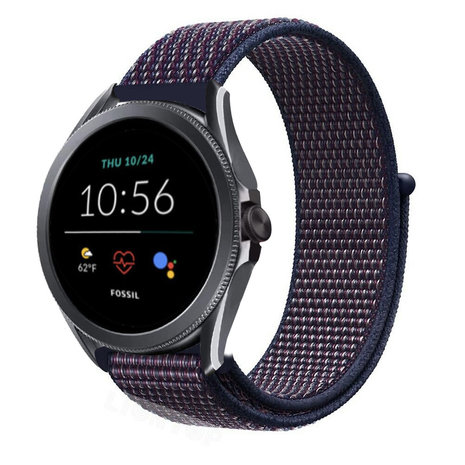 Strap-it Strap-it Bracelet nylon Fossil Gen 5e 44mm (violet-bleu)