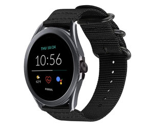 Strap-it Bracelet nylon boucle Fossil Gen 5e 44mm (noir)