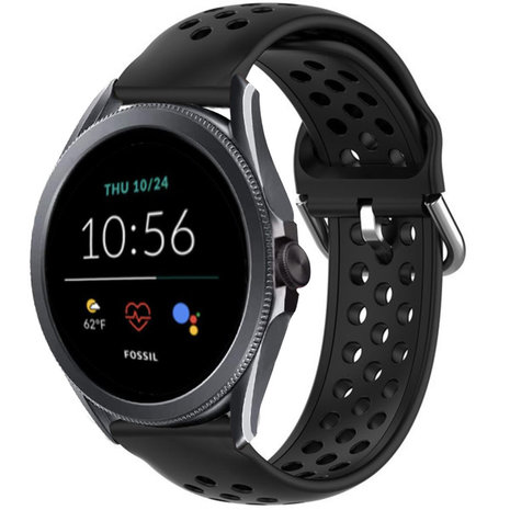 Strap-it Strap-it Bracelet silicone avec trous Fossil Gen 5e 44mm (noir)