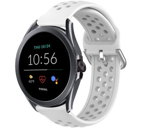 Strap-it Bracelet silicone avec trous Fossil Gen 5e 44mm (blanc)