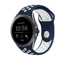 Strap-it Bracelet sport Fossil Gen 5e 44mm (bleu/blanc)