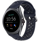 Strap-it Bracelet silicone avec trous Fossil Gen 5e 44mm (bleu foncé)