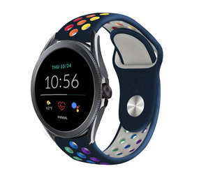 Strap-it Bracelet sport Fossil Gen 5e 44mm (bleu foncé coloré)