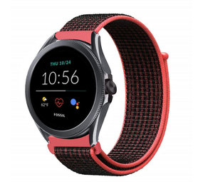 Strap-it Bracelet nylon Fossil Gen 5e 44mm (noir/rouge)