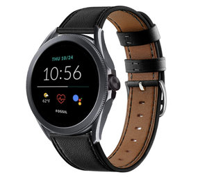 Strap-it Bracelet cuir Fossil Gen 5e 44mm (serré-noir)