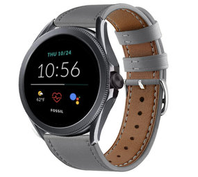 Strap-it Bracelet cuir Fossil Gen 5e 44mm (gris)