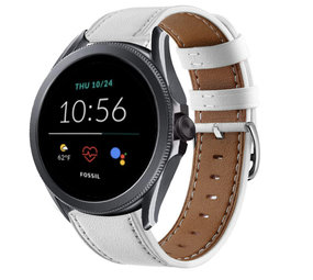 Strap-it Bracelet cuir Fossil Gen 5e 44mm (blanc)