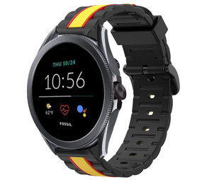 Strap-it Bracelet édition spéciale Fossil Gen 5e 44mm (noir/jaune)