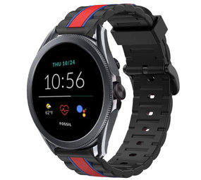 Strap-it Bracelet édition spéciale Fossil Gen 5e 44mm (noir/rouge)