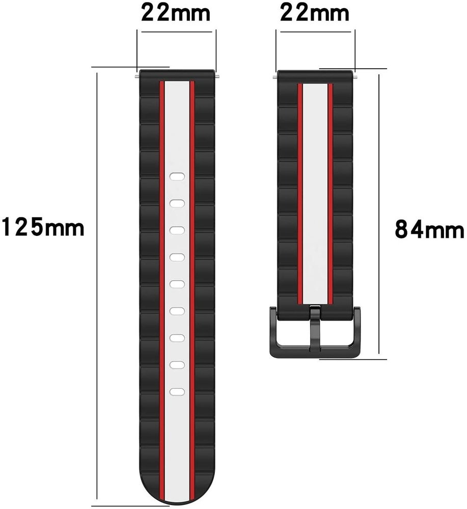 Strap-it Strap-it Bracelet édition spéciale Fossil Gen 5e 44mm (noir/blanc)