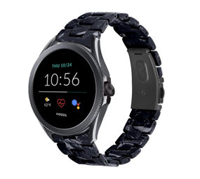 Strap-it Bracelet résine Fossil Gen 5e 44mm (noir/blanc) Strap-it Bracelet résine Fossil Gen 5e 44mm (noir/blanc)