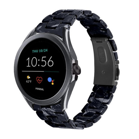 Strap-it Strap-it Bracelet résine Fossil Gen 5e 44mm (noir/blanc) Strap-it Strap-it Bracelet résine Fossil Gen 5e 44mm (noir/blanc)