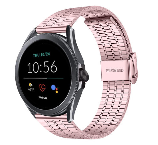 Strap-it Strap-it Bracelet acier inoxydable Fossil Gen 5e 44mm (rosé)