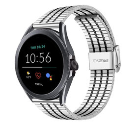 Strap-it Bracelet acier inoxydable Fossil Gen 5e 44mm (argent/noir)