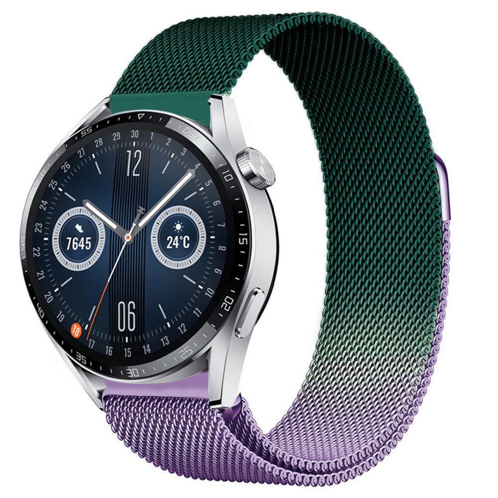 Strap-it Strap-it Bracelet Milanais Huawei Watch GT 3 46mm (violet/vert)