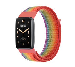 Strap-it Bracelet nylon Xiaomi Smart Band 7 Pro(arc-en-ciel)
