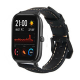 Strap-it Bracelet cuir Xiaomi Amazfit GTS (noir)