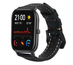 Strap-it Bracelet cuir Xiaomi Amazfit GTS (noir)