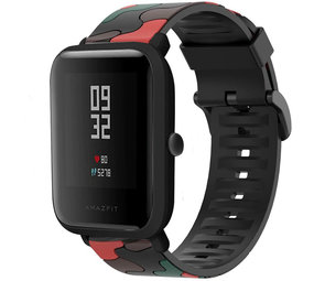 Strap-it Bracelet camouflage Xiaomi Amazfit Bip (rouge)