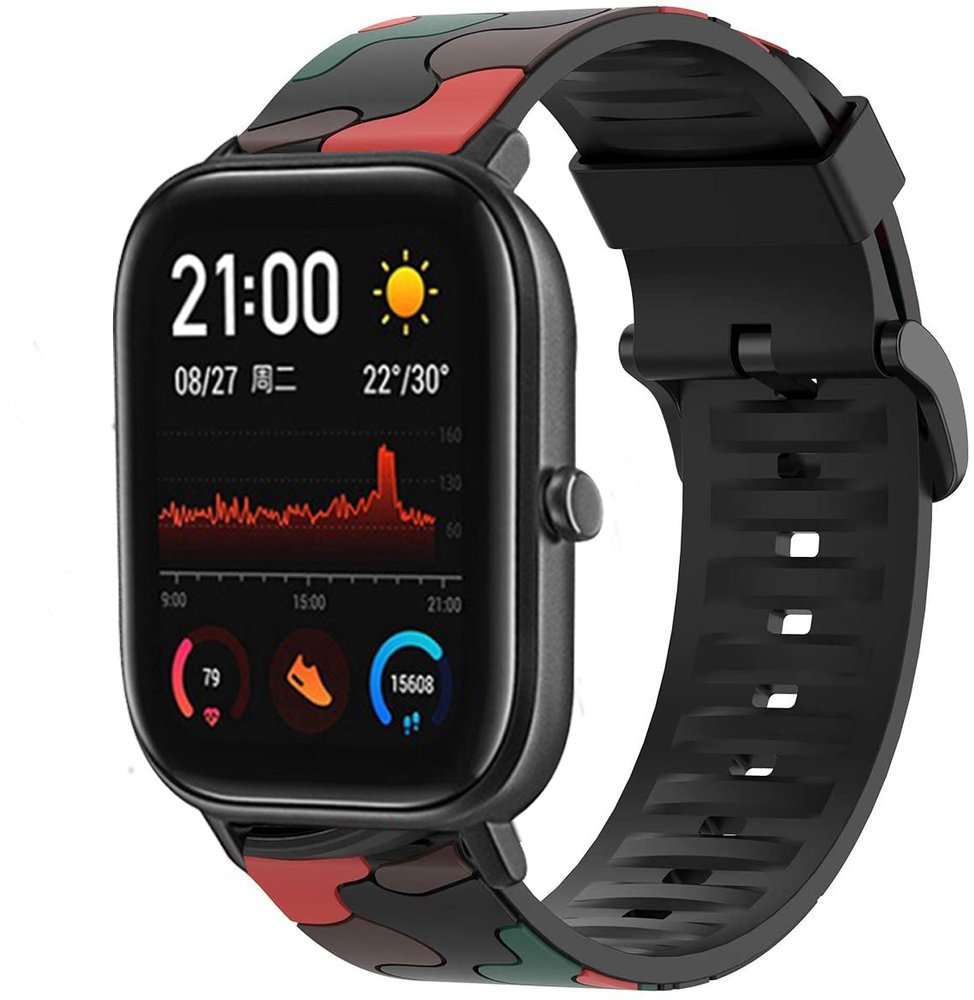 Strap-it Strap-it Bracelet camouflage Xiaomi Amazfit GTS (rouge)