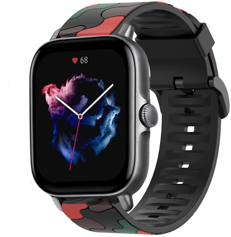 Strap-it Strap-it Bracelet camouflage Amazfit GTS 3 (rouge) Strap-it Strap-it Bracelet camouflage Amazfit GTS 3 (rouge)