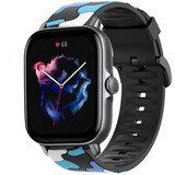 Strap-it Bracelet camouflage Amazfit GTS 3 (bleu)