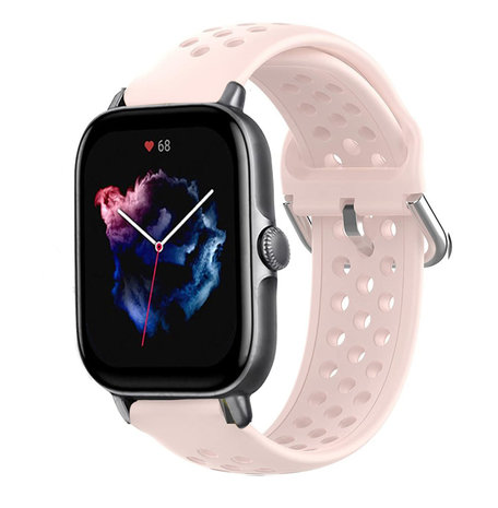Strap-it Strap-it Bracelet silicone avec trous Amazfit GTS 3 (rose)