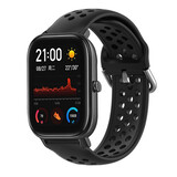 Strap-it Bracelet silicone avec trous Xiaomi Amazfit GTS (noir)