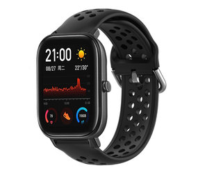 Strap-it Bracelet silicone avec trous Xiaomi Amazfit GTS (noir)