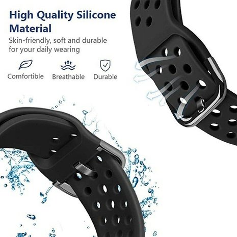 Strap-it Strap-it Bracelet silicone avec trous Amazfit GTS 3 (noir)