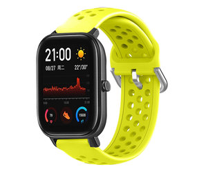 Strap-it Bracelet silicone avec trous Xiaomi Amazfit GTS (jaune)