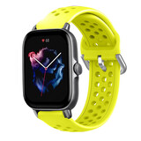 Strap-it Bracelet silicone avec trous Amazfit GTS 3 (jaune)