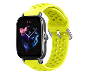 Strap-it Bracelet silicone avec trous Amazfit GTS 3 (jaune)
