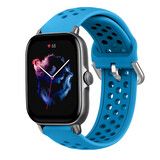 Strap-it Bracelet silicone avec trous Amazfit GTS 3 (bleu clair)