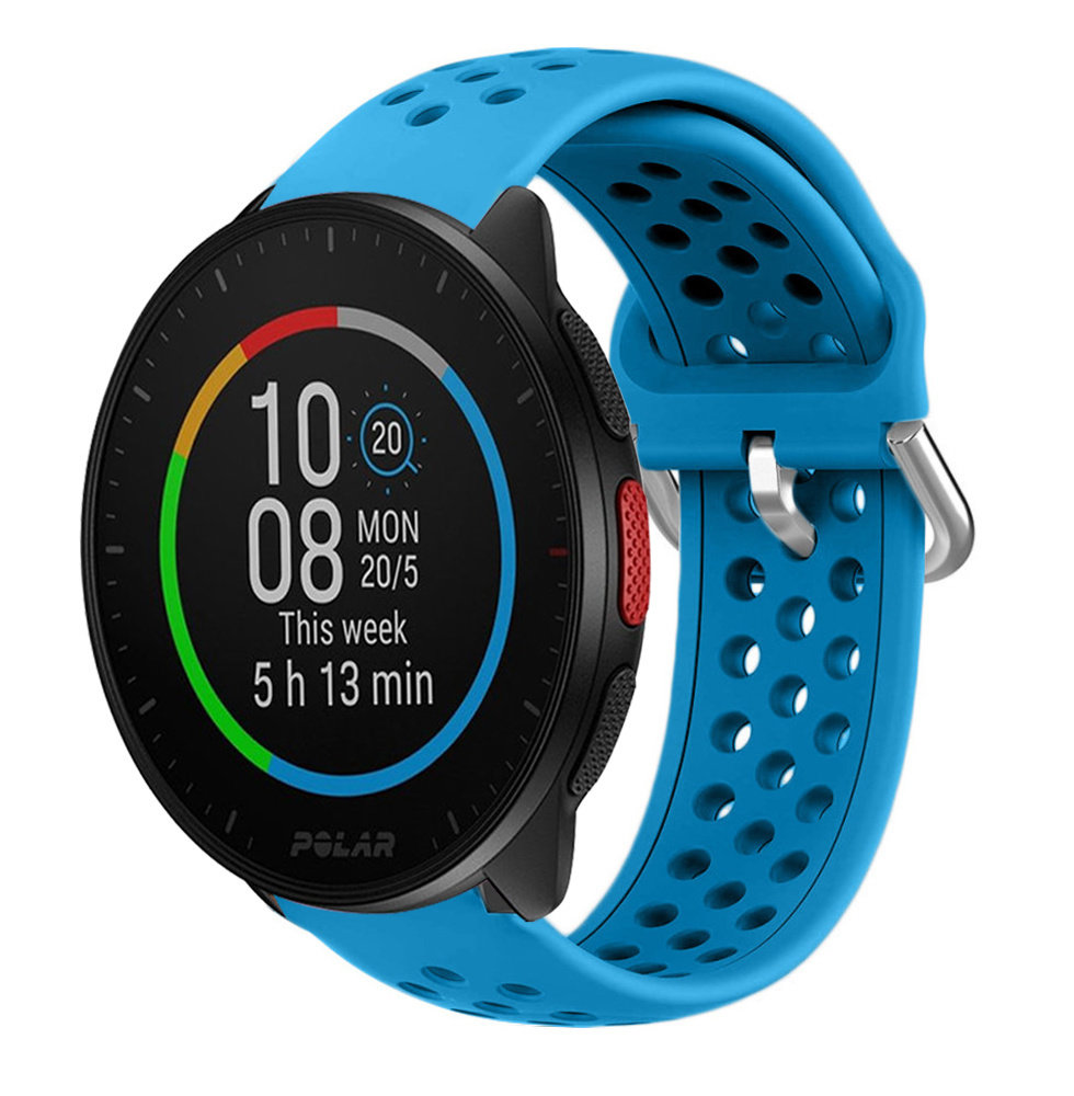 Strap-it Strap-it Bracelet silicone avec trous Polar Pacer (bleu clair)